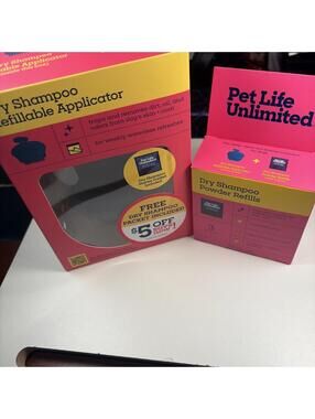 Pet Life Unlimited Dry Shampoo Refillable Applicator + Refills NIB